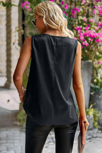 Women's Fashion Printed Cowl Neck Tank Top, Sleeveless Cowl Neck Shirt Blouse