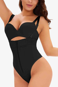 Shapewear Bodysuit Thong  Body Sculpting Tummy Control Full Size Adjustable Strap Zip-Up Shaping Bodysuit