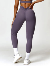 Ruched Pocketed High Waist Active Nylon Sports Sweatproof Leggings