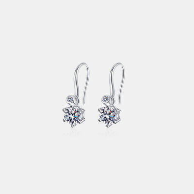 earrings, silver earrings, moissanite