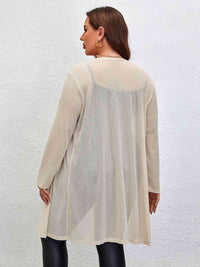 Plus Size Open Front Long Sleeve Cardigan