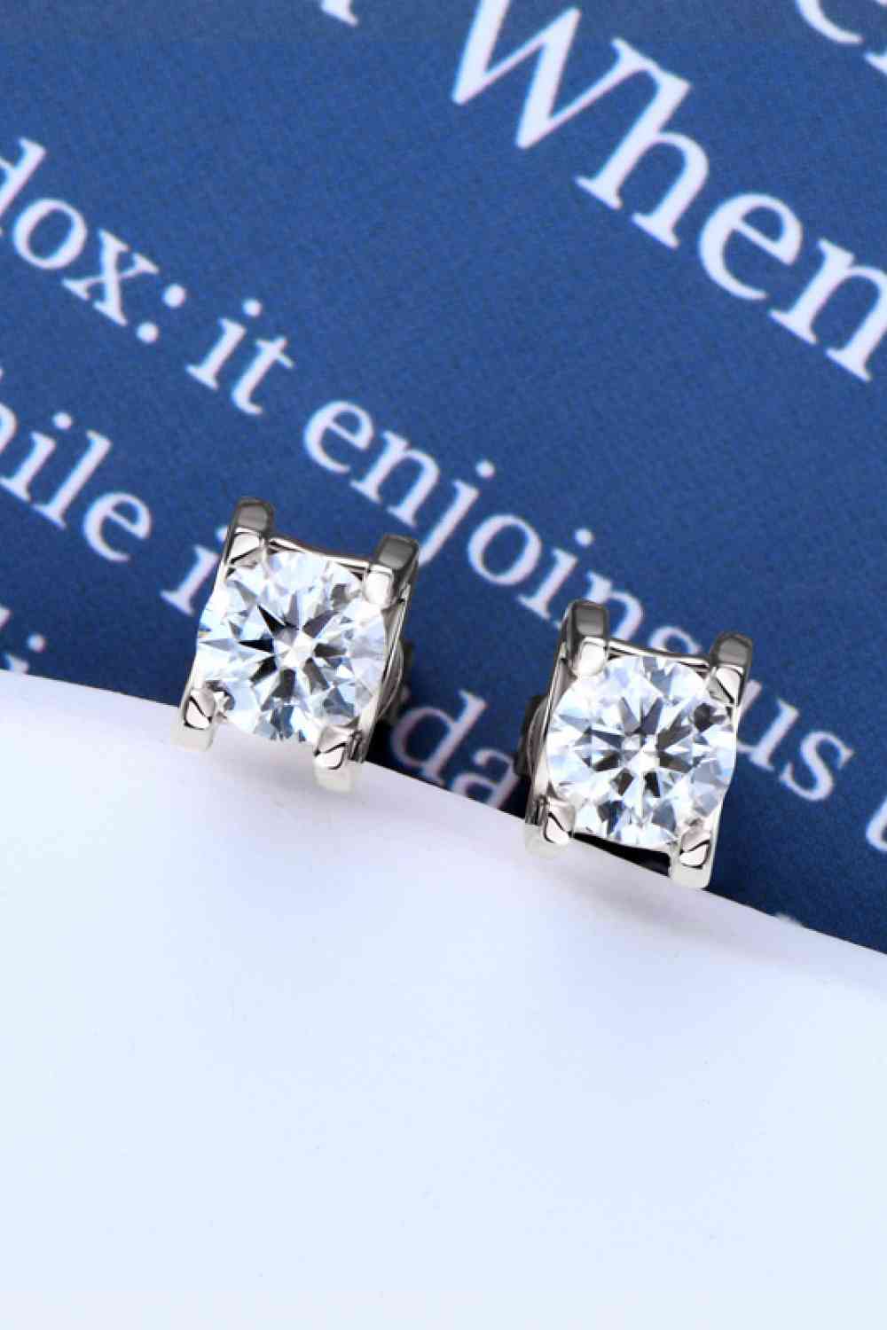 Moissanite Stud Earrings,  925 Sterling Silver Stud Earrings