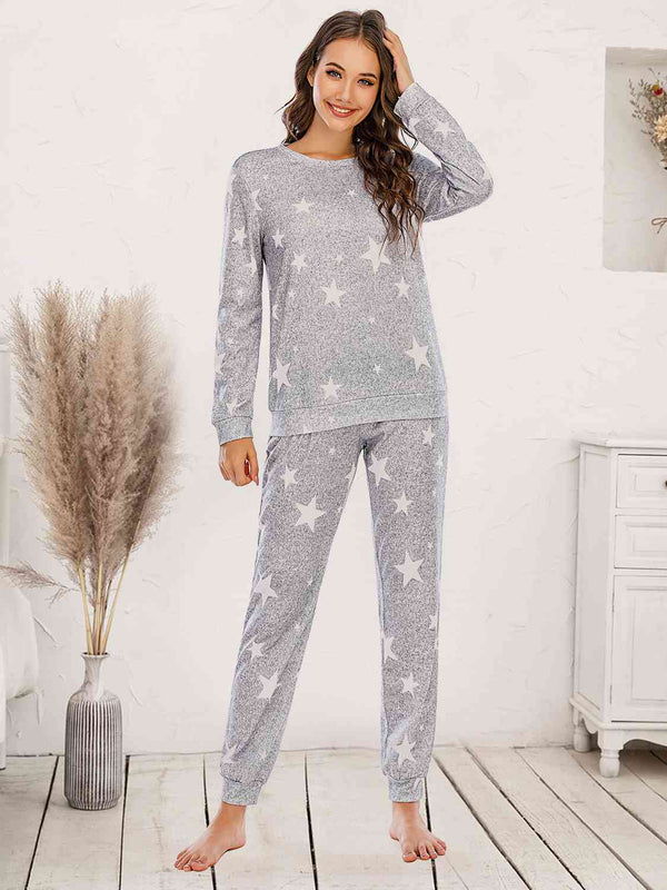 pajamas, loungewear, nice pajamas, gift ideas, loungewear,  pajamas, grey pajamas, sexy pajamas,  grey pajamas, pajamas with starts, star pajamas, long sleeve pajamas, long sleev, loungewear