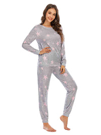 Star Top and Pants Comfortable Pajamas Lounge Set