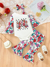 ALOHA Printed Bodysuit and Flare Pants Set Baby Fashion and Gifts