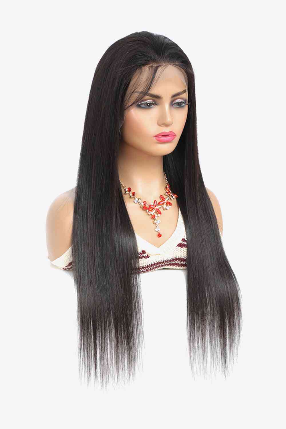 Black Human Hair Wig, Straight Hair Wig,  18" 13x4 Lace Front Wigs Virgin Hair Natural Color 150% Density