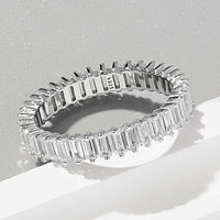 Eternity Ring Baguette  Zircon 925 Sterling Silver Fashion Luxury Statement Weddings Rings