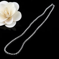 Sterling Silver Plain Chain Necklace, 19.7" Snake Chain