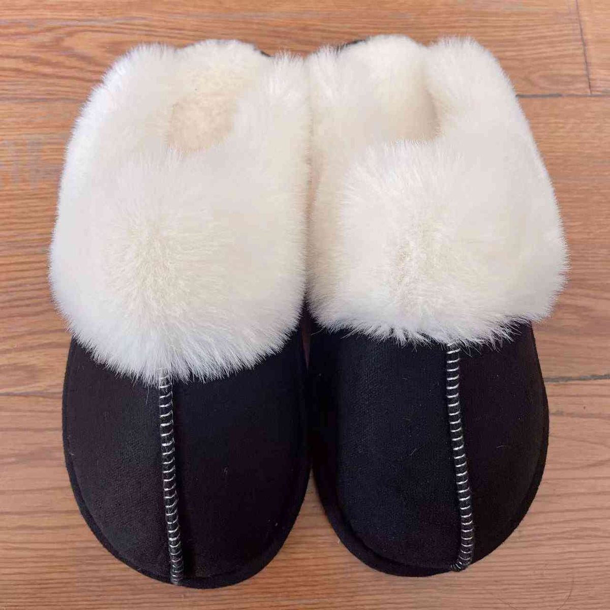 Suede Center Seam Slippers Lounge Shoes