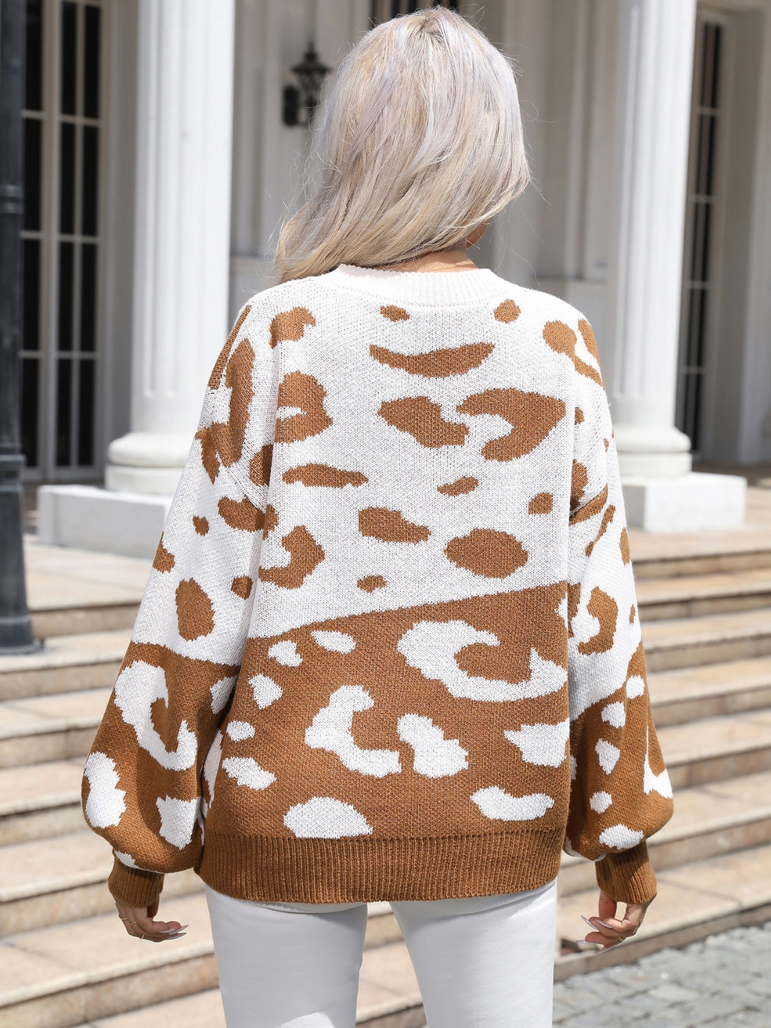 Leopard Drop Shoulder Sweater