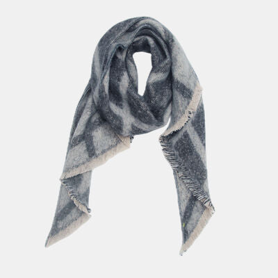 Raw Hem Polyester Fashion Oversized Scarf KESLEY