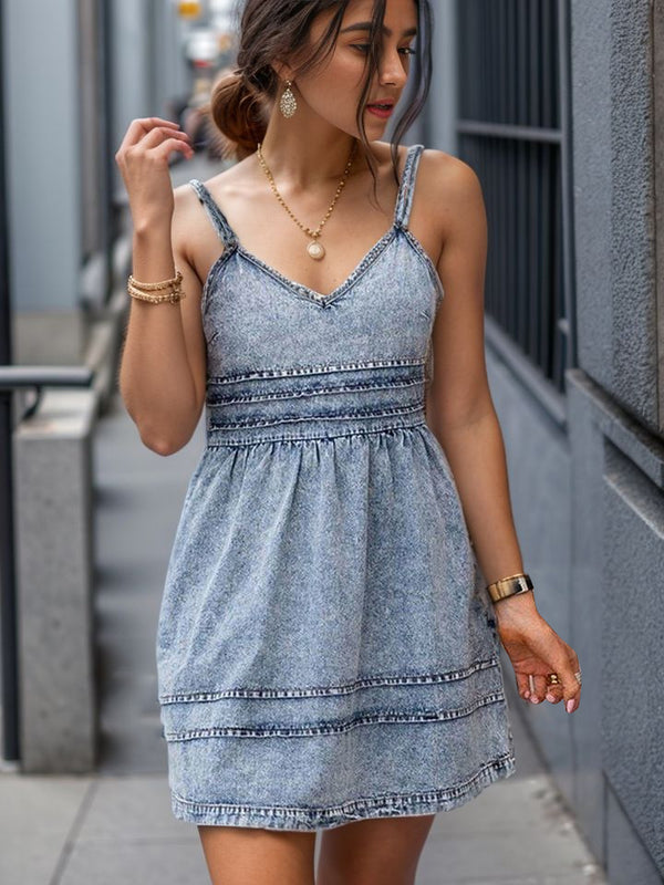 denim dress,jean dress,mini dress,short dress,summer dress,spring dress,spaghetti straps dress