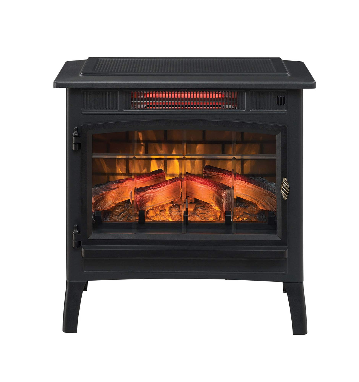 Duraflame Electric Infrared Quartz Fireplace Stove with 3D Flame Effect, Black