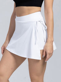 Tied High Waist Active Shorts Nylon and Spandex Tennis Skirt Sports Skirt