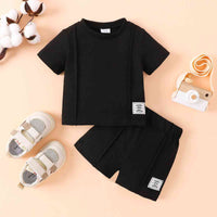 Round Neck Short Sleeve Tee and Shorts Kit Baby Boy Fashion and Gifts