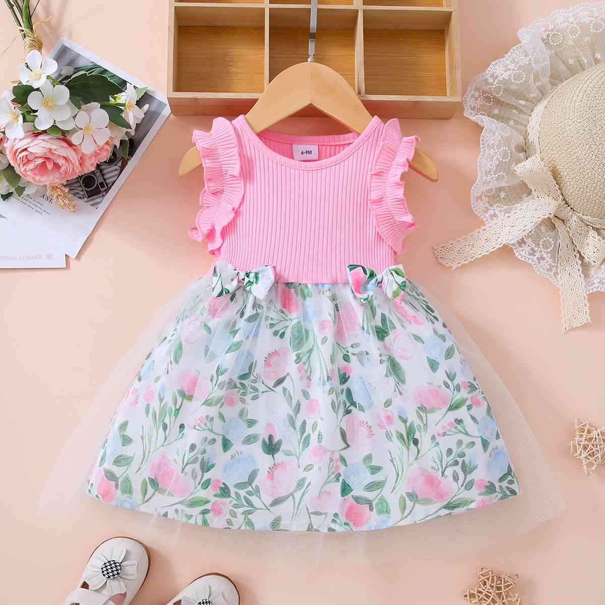 Baby Girl Floral Bow Detail Dress Baby Clothing