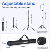 Emart Backdrop Stand 10x7ft(WxH) Photo Studio Adjustable Background Stand Support Kit with 2 Crossbars, 8 Backdrop Clamps, 2 Sandbags and Carrying Bag for Parties New Year Events Decoration