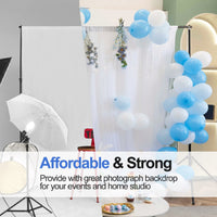 Emart Backdrop Stand 10x7ft(WxH) Photo Studio Adjustable Background Stand Support Kit with 2 Crossbars, 8 Backdrop Clamps, 2 Sandbags and Carrying Bag for Parties New Year Events Decoration