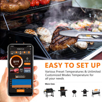 AIRMSEN Wireless Meat Thermometer, 300ft Bluetooth Meat Thermometer for Grilling Smoker Oven Cooking Kitchen, Digital Meat Thermometer Wireles, IPX7 Waterproof Wireless Meat Probe