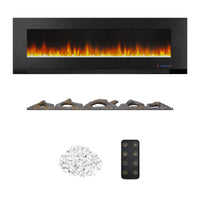 Amazon Basics Wall-Mounted Recessed Electric Fireplace - 60 inches, Black