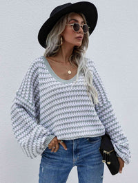 sweater, pull over sweater, drop shoulder top, vneck sweater, cute sweaters, casual sweaters, grey sweater