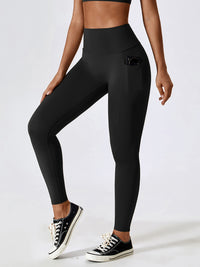 Wide Waistband Sports Activewear Pants with pocket