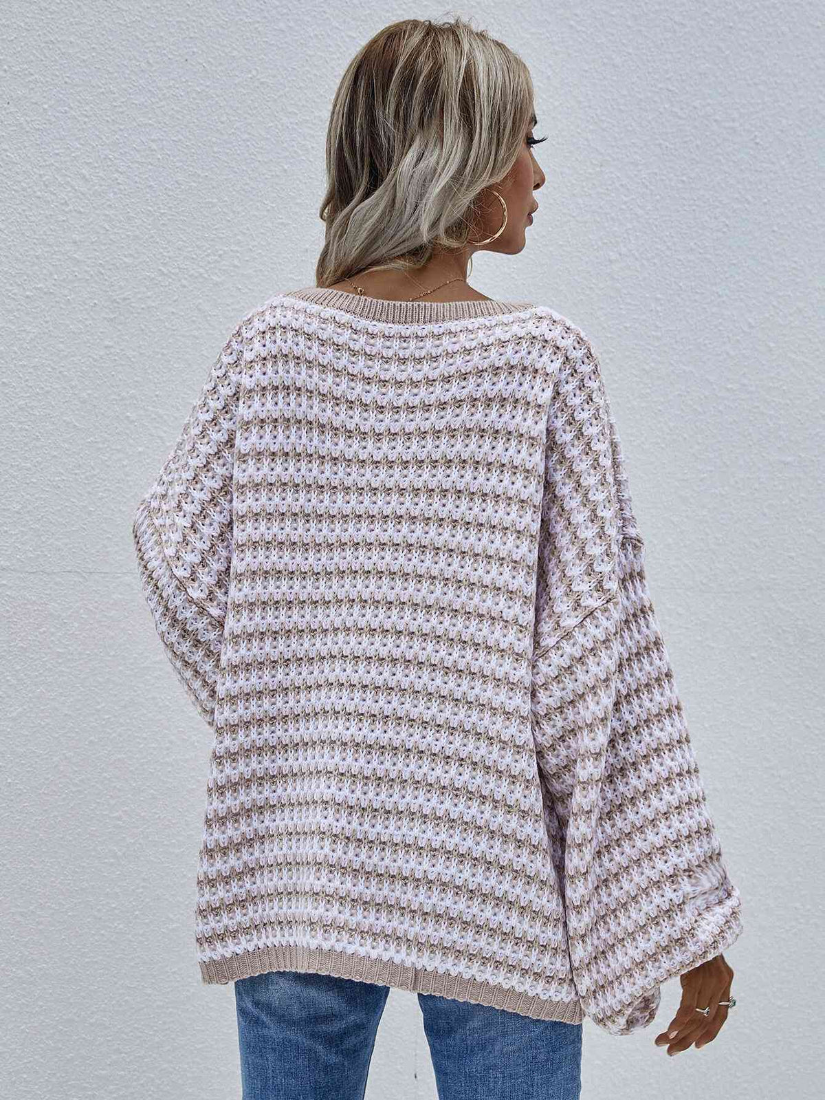 sweater, pull over sweater, drop shoulder top, vneck sweater, cute sweaters, casual sweaters, beige sweater