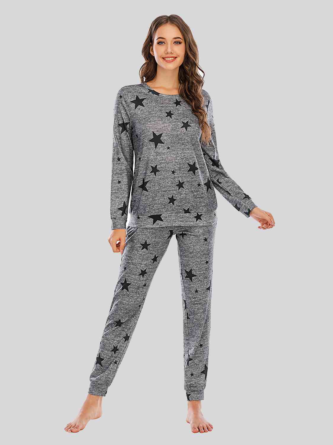 Star Top and Pants Comfortable Pajamas Lounge Set