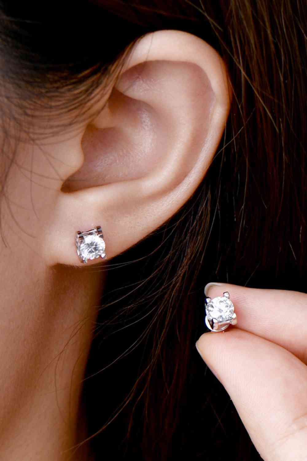 Moissanite Stud Earrings,  925 Sterling Silver Stud Earrings