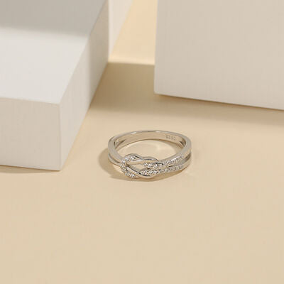 Stacked Knot Ring Zircon 925 Sterling Silver Casual Dainty Everyday Rings