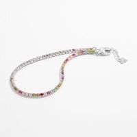 Tennis Bracelet Colorful  Zircon 925 Sterling Silver Luxury Fashion Bracelet