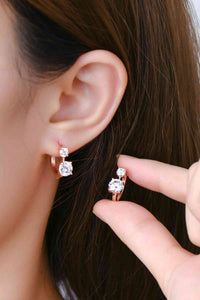 Hoop Earrings, 1.3 Carat Moissanite 925 Sterling Silver Earrings