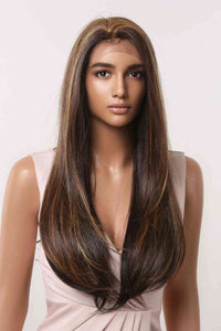 Brown Hair Long Hair Wig, 13*2" Lace Front Wigs Synthetic Long Straight 26" 150% Density