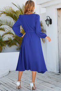 Womens Twisted Long Sleeve Midi Dress, Work Dresses for Ladies Casual and Evening Wear