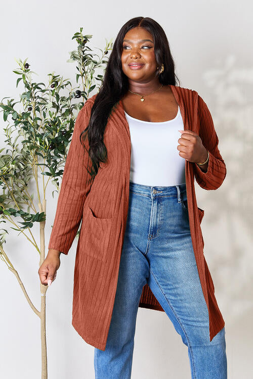 Women's Basic Open Sweater with Hood Plus Size and Petite Size Hooded Cardigan