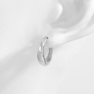 Plain silver Hoop Huggie Earrings 925 Sterling Silver Hypoallergenic