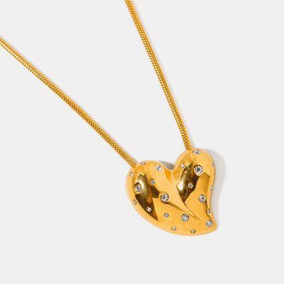 Big Heart Pendant Necklace 18K Gold Plated Fashion Luxury