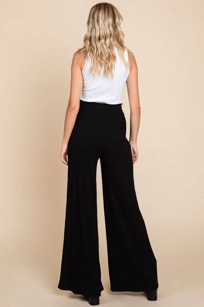 Black High Waist Wide Leg Pants Petite and Plus Size Fashion Womens Fashion KESLEY