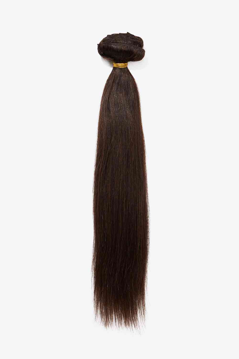 Clip on Hair Extensions Human Hair 18 INCHES LONG HAIR  Straight Hair Dark Brown