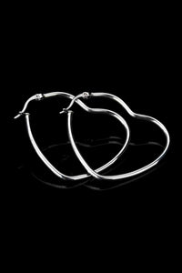 Heart Shape Hoop Earrings Stainless Steel Fashion Luxury Statement Earrings