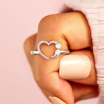 Ring, rings, women’s rings, sterling silver rings, size 6 rings, size 7 rings, size 8 rings, size 9 rings, waterproof rings, heart rings, heart ring, birthday gifts, anniversary gifts, valentines gifts, cute rings, pink diamond rings, pink rhinestone rings, nice heart rings, fine jewelry