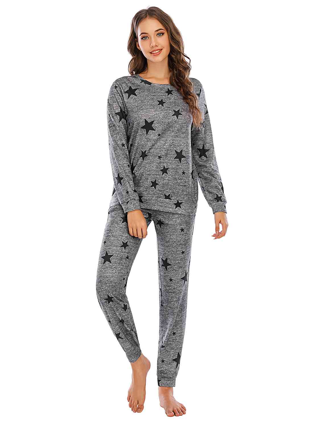 pajamas, loungewear, nice pajamas, gift ideas, loungewear, pajamas, grey pajamas, sexy pajamas, grey pajamas, pajamas with starts, star pajamas, long sleeve pajamas, long sleeve, loungewear,