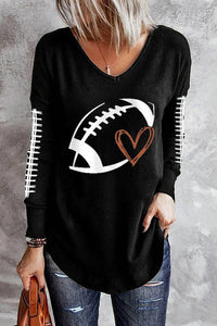 football graphic ts for women, football season.