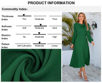 Womens Twisted Long Sleeve Midi Dress, Work Dresses for Ladies Casual and Evening Wear