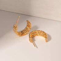 C-Hoop Earrings 18K Gold-Plated Stainless Steel Fashion Jewelry