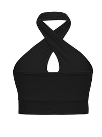 Women's Fashion Sexy Crop Top Shirt Halter Neck Cropped Sleeveless Tank Top