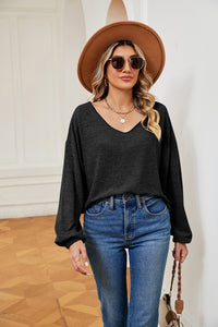 V-Neck Long Sleeve Top