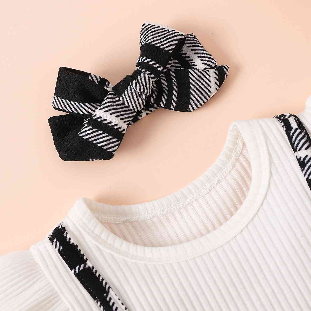 Baby Girl Fashion Plaid Print Bow Detail Dress Baby Fashion Clothing and gifts