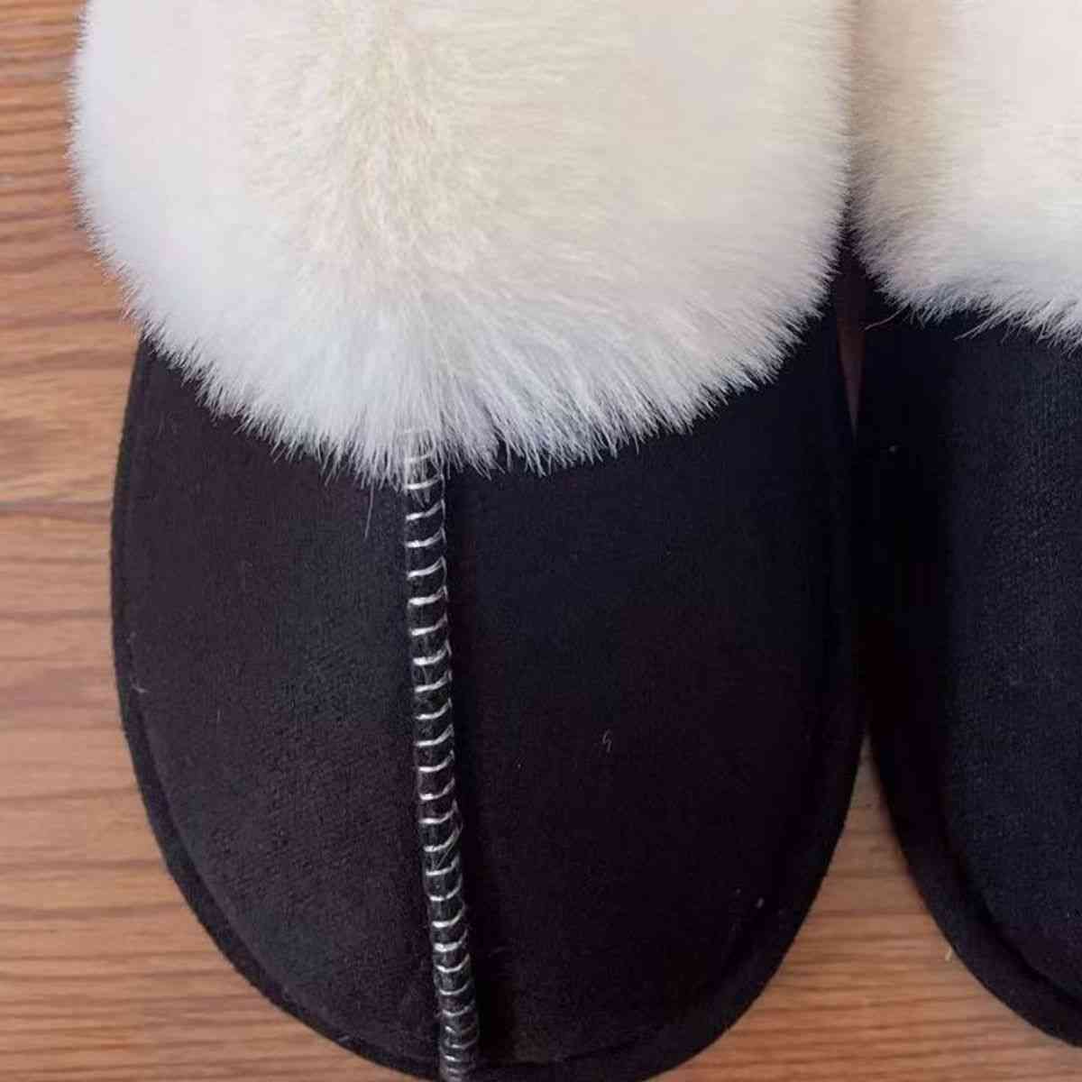 Suede Center Seam Slippers Lounge Shoes