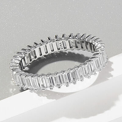 Eternity Ring Baguette  Zircon 925 Sterling Silver Fashion Luxury Statement Weddings Rings